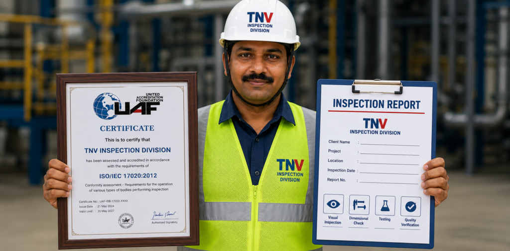 UAF accredited TNV inspection body India ISO 17020 certified third party inspection services