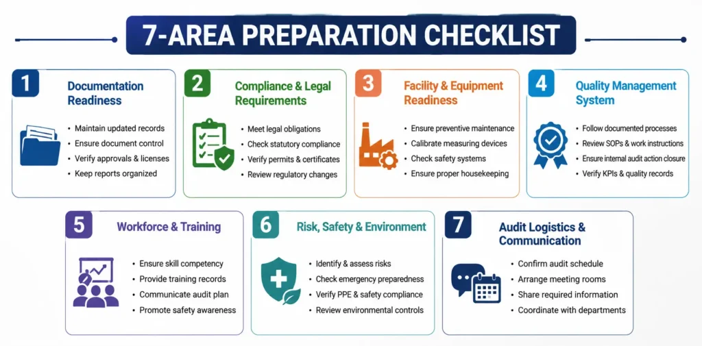 Factory audit preparation checklist India7 areas to prepare before auditor arrives