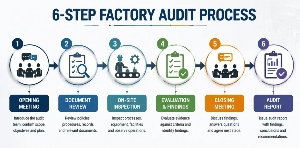 Factory audit process in India step by step from opening meeting to final audit report