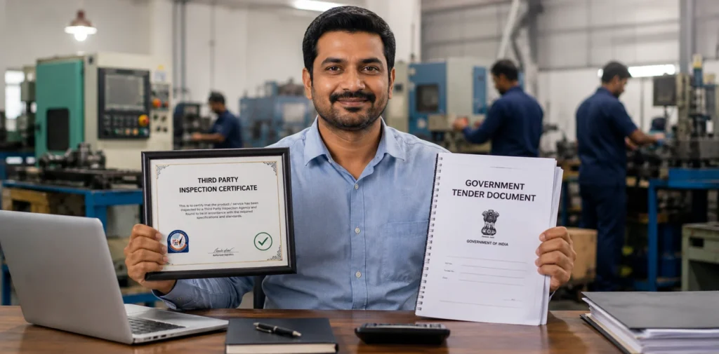 MSME using third party inspection to win government tenders India UAF accredited inspection certificate