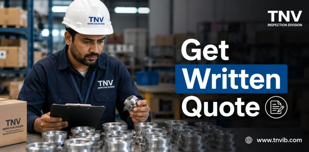 TNV pre-shipment inspection services India get transparent written PSI cost quote from UAF accredited agency