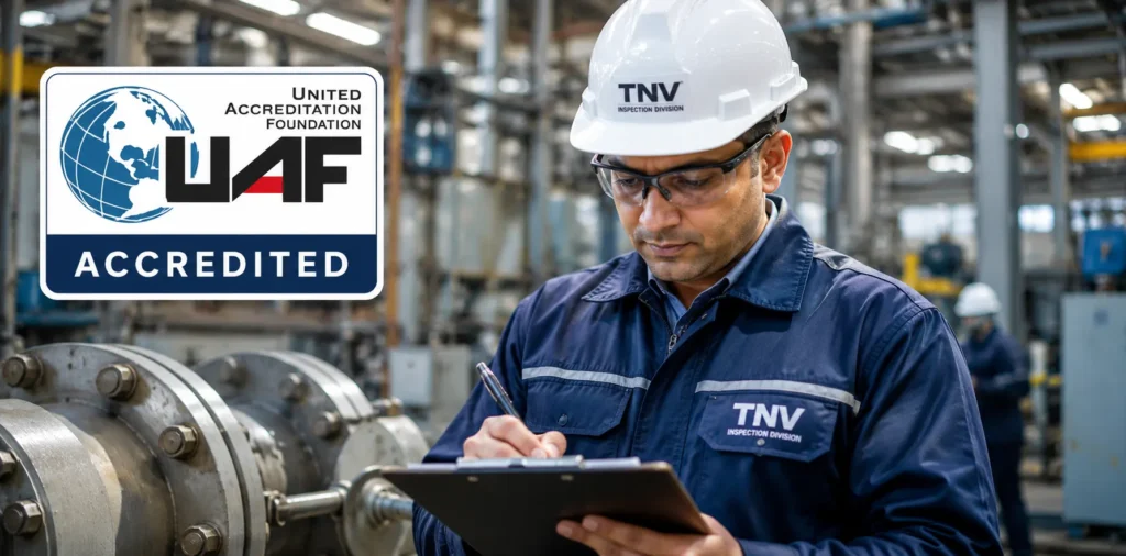 TNV Inspection Division Type A inspection body India UAF accredited ISO 17020 independent inspection services