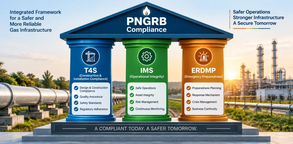 PNGRB inspection framework India T4S IMS and ERDMP three regulatory audit requirements for pipelines and CGD networks