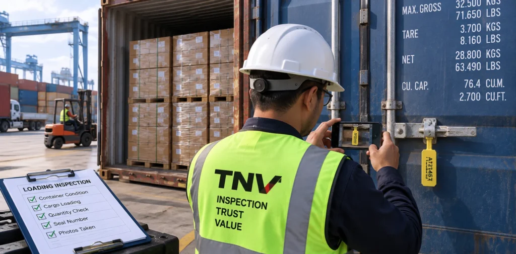 TNV container loading inspection services India UAF accredited third party inspector supervising cargo stuffing
